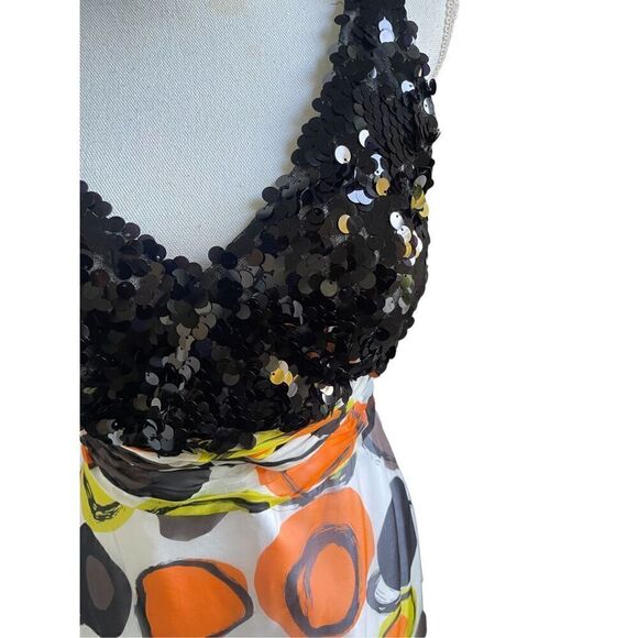Tony Bowls Dress Size 6 Silk Maxi Y2K Fairy Sequin Beaded Colorful Whimsical 90’ - Picture 3 of 13
